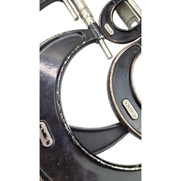 Vintage Starrett Outside Micrometers # 436 Set Of 4 Ratchet Stop Knurled Black - Picture 10 of 11